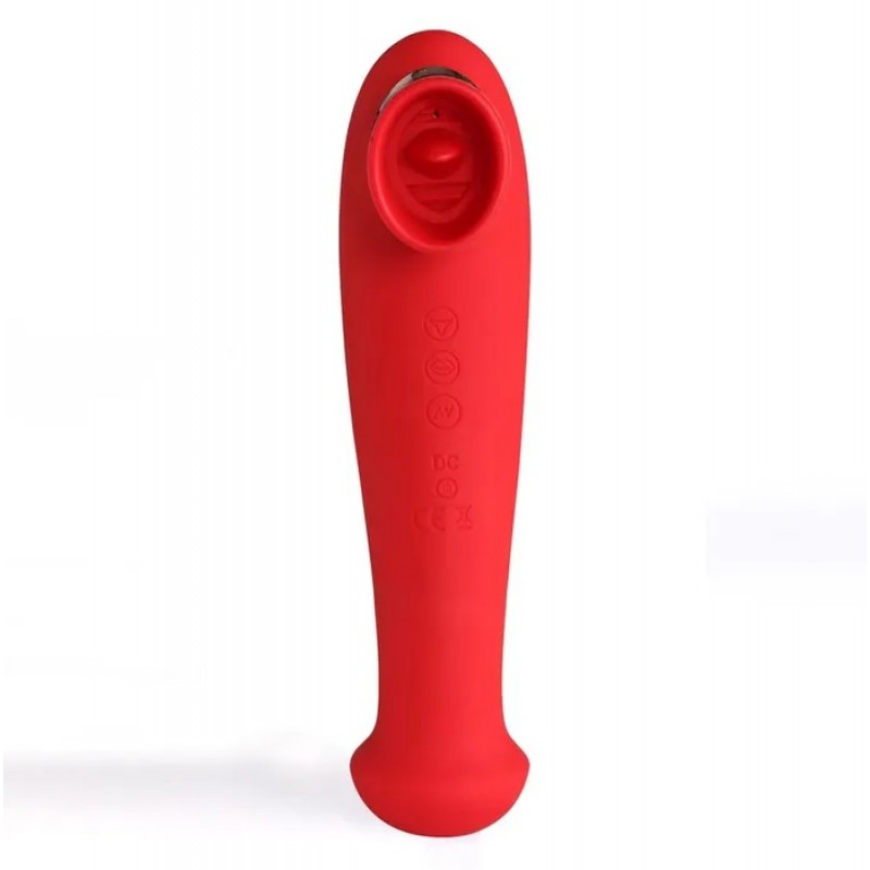 Maia Destiny Flutter Suction Vibrating Wand - Red